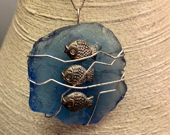 Fish Sea glass Pendant