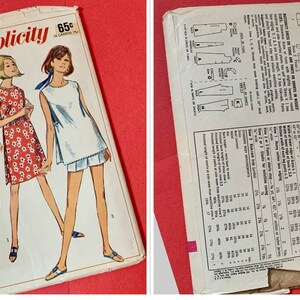Puede incluir: Patr&oacute;n de costura vintage Simplicity n&uacute;mero 6551 para ropa de maternidad. El patr&oacute;n incluye instrucciones para un vestido sin mangas y una falda con una abertura lateral. El patr&oacute;n est&aacute; impreso en papel blanco con texto negro e ilustraciones.