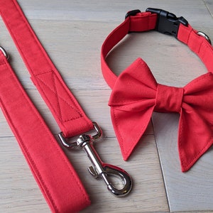 Dog Lead and Collar Set | Handmade | Red Set