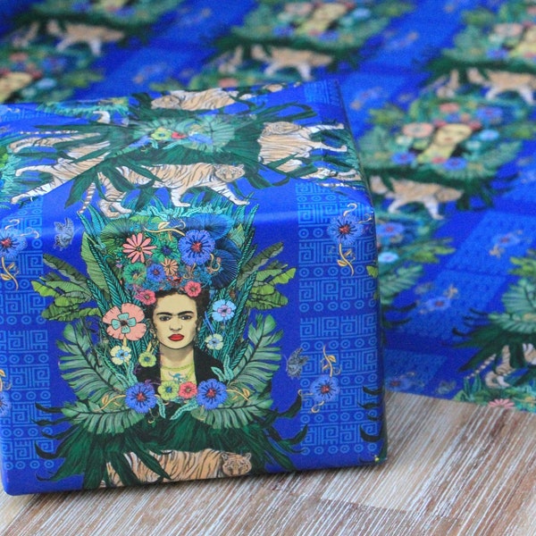 Frida Kahlo Khalo Tiger Artista Boho Papel de regalo por la artista de ilustración Msdre