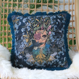 Medusa Goddess Greek Myths Gothic Velvet Cushion Cover By Msdre