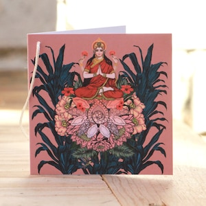 Laksmi Goddess Indian Hindu Diwali x 4 regalo tag presente di illustrazione artista Msdre