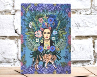 Frida Khalo Tiger Msdre Greetings Card A6 Printed in the UK