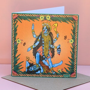 Kali Déesse indienne Msdre Carte de vœux 15cm Place. Imprimé au Royaume-Uni