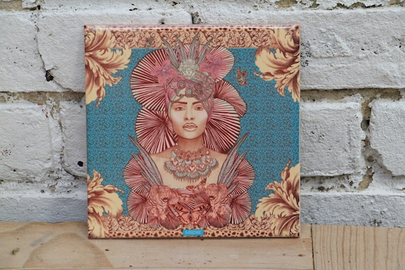 Nanny of the Maroons Art, Decorative Ceramic Tile Coaster Trivet, 6x6