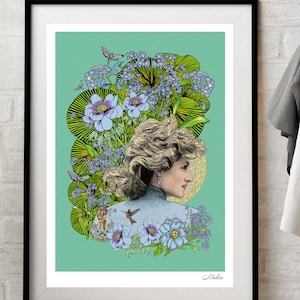 Diana Spencer Princess Queen of Hearts The Crown Colour Art Poster Print By Msdre... British Artist A4 A3