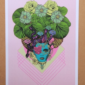 Impressão artística futurista de Medusa, edição limitada, 1/50, impressão artística por Msdre