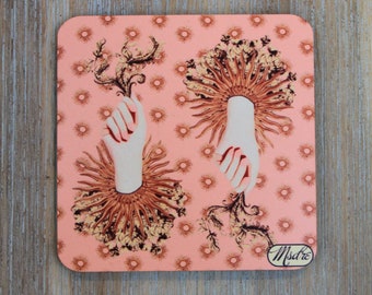 Golden Goddess Hand Coasters By Artist Msdre