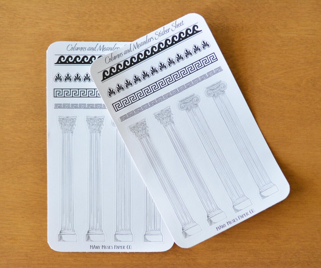 Greek & Roman Columns Sticker Sheet | Ancient Architecture Stickers - Etsy