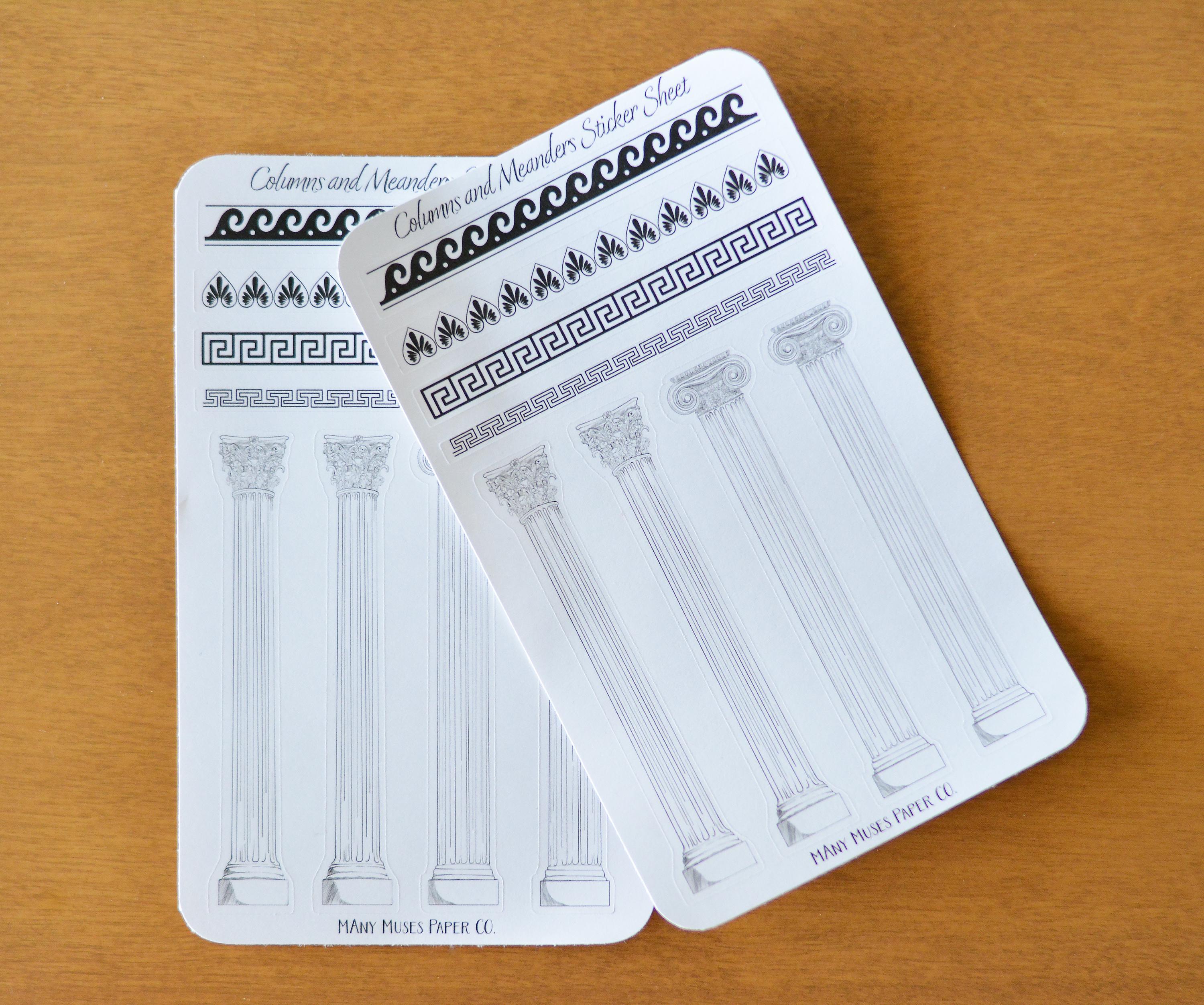 Greek & Roman Columns Sticker Sheet | Ancient Architecture Stickers - Etsy