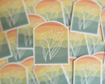 Pegatina de vinilo con ramita de primavera