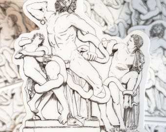 Pegatina de vinilo del grupo Laocoon / Pegatina de vinilo de estatua antigua / Pegatina de Laocoonte