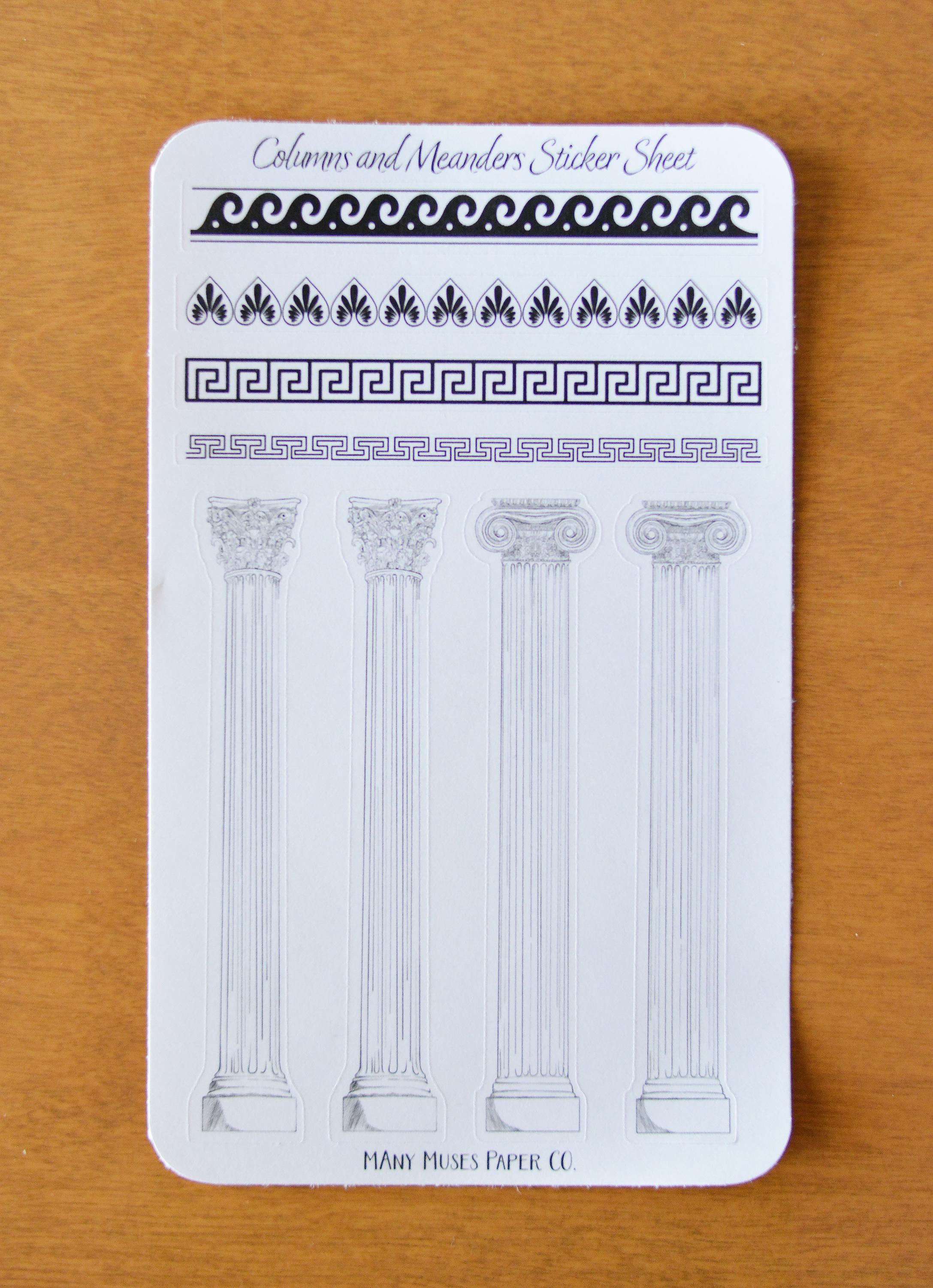 Greek & Roman Columns Sticker Sheet | Ancient Architecture Stickers - Etsy