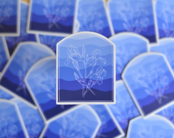 Pegatina de vinilo Iris Blues