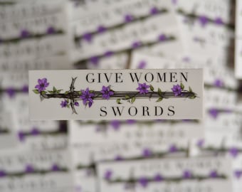 Pegatina de vinilo con espadas para regalar a las mujeres