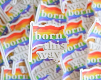 Pegatina de vinilo transparente con la bandera del orgullo