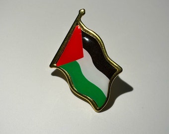 2 Piece Palestine Flag Pins | Epoxy Print Palestine Pins | Palestine Flag