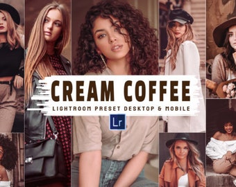 7 Mobile Lightroom Preset CREAM COFFEE, Coffee Presets, Blogger Presets, Instagram Presets, Influencer Presets, Soft Light Beige Preset