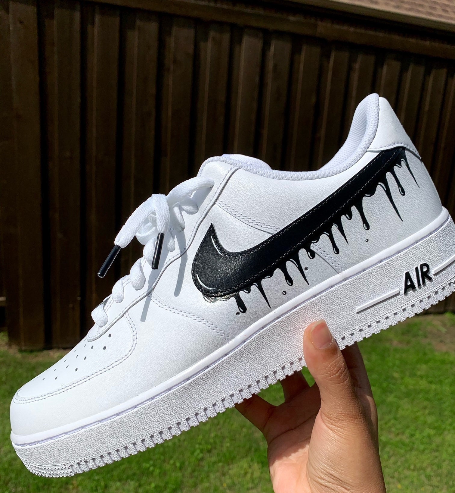 Custom Nike Air Force 1 - LV wrap around swoosh drip - Killer Crep