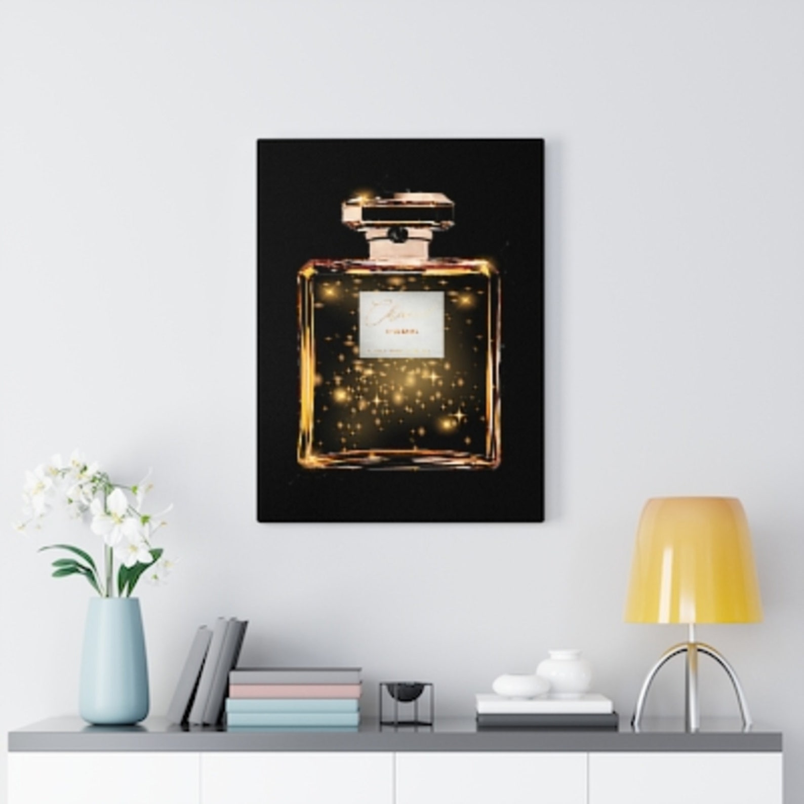 Perfume Bottle Wall Canvas Home Decor Artwork Print Hanging Etsy