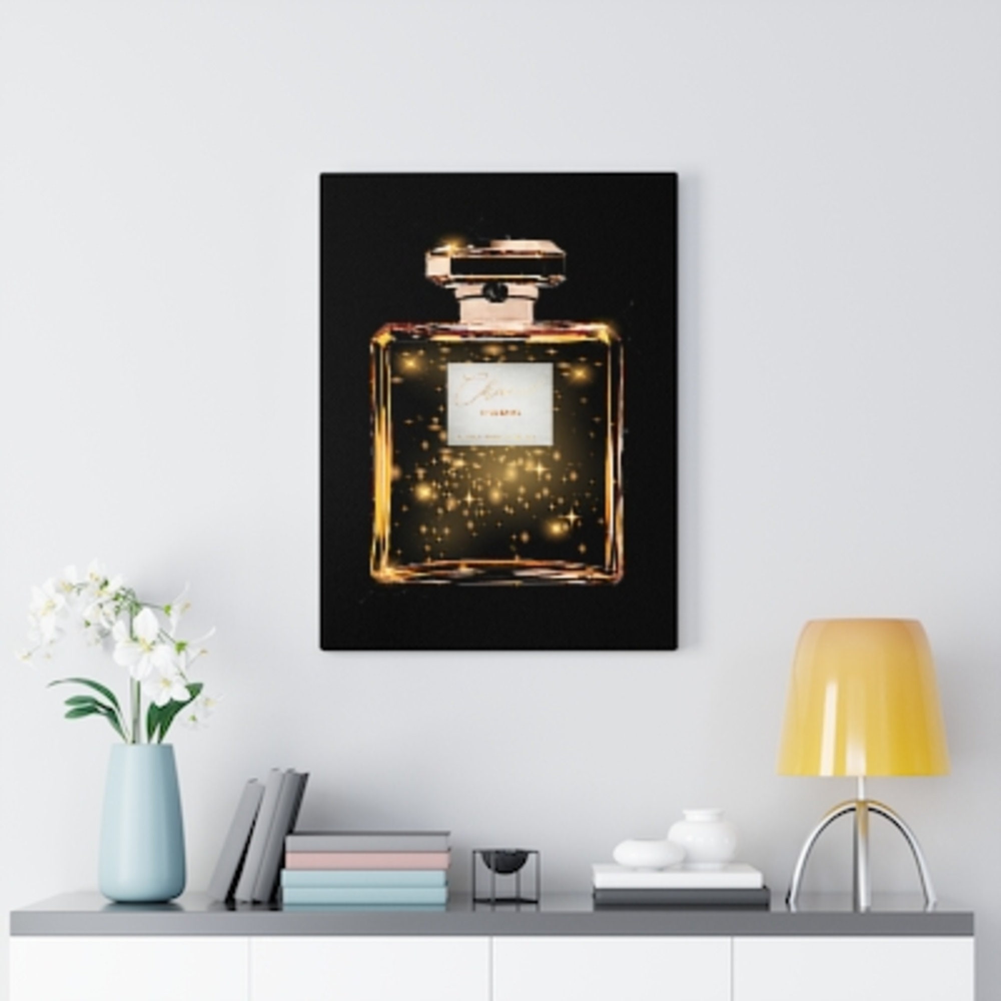 Perfume Bottle Wall Canvas Home Decor Artwork Print Hanging Etsy