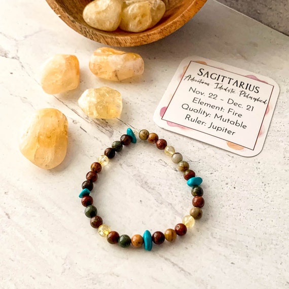 Sagittarius Zodiac Crystal Bracelet Sagittarius Birthstone