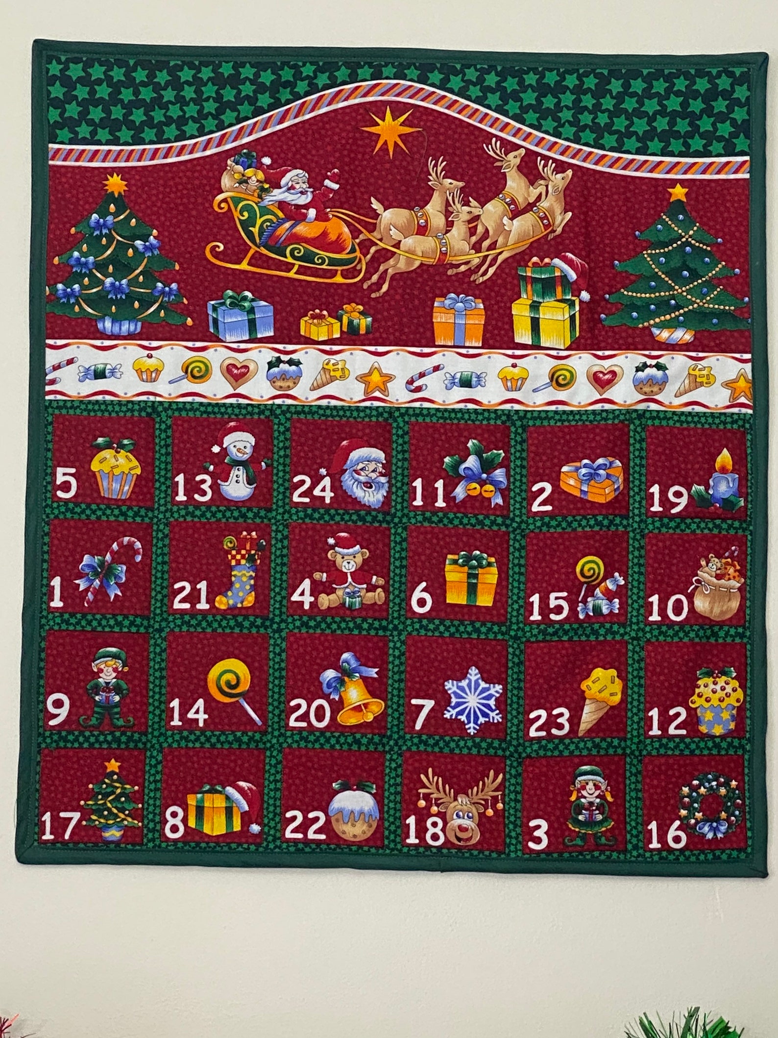 Advent Calendar Panel Santa Sleigh Etsy