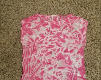 Women's Sleeveless Shirt Pink Tie Dye Size Medium