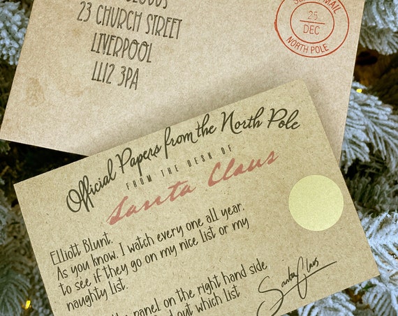 Premium Personalised Nice List Note from Santa | Santa's Nice or Naughty List Personal Custom Message