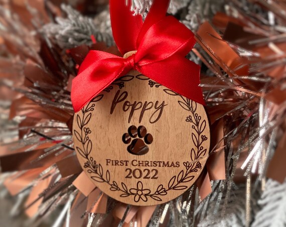 Puppy First Christmas Wooden Bauble | Make Your Christmas Special Puppy's 1st Christmas Xmas