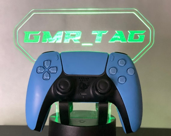 Gamer Tag Games Controller Stand Holder LED lights | Custom Name Engraved Game Station | Xbox PS4 PS5 Gamer Decor Gift Idea