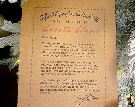 Personalised Santa Letter | Father Christmas Latter from Santa Claus