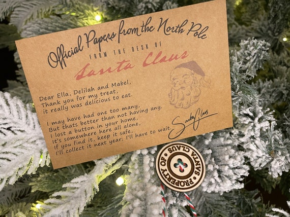 Personalised Santa Lost Button | Santa's Lost Button with Personal Custom Message