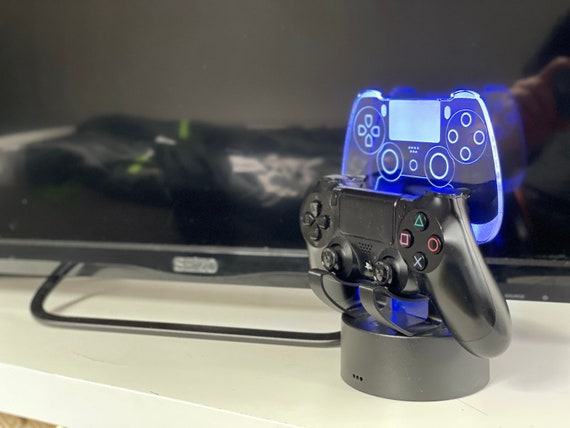 Personalized Controller Stand Holder LED lights | Custom Name Engraved Game Station | Xbox PS4 PS5 Gamer Decor Gift Idea