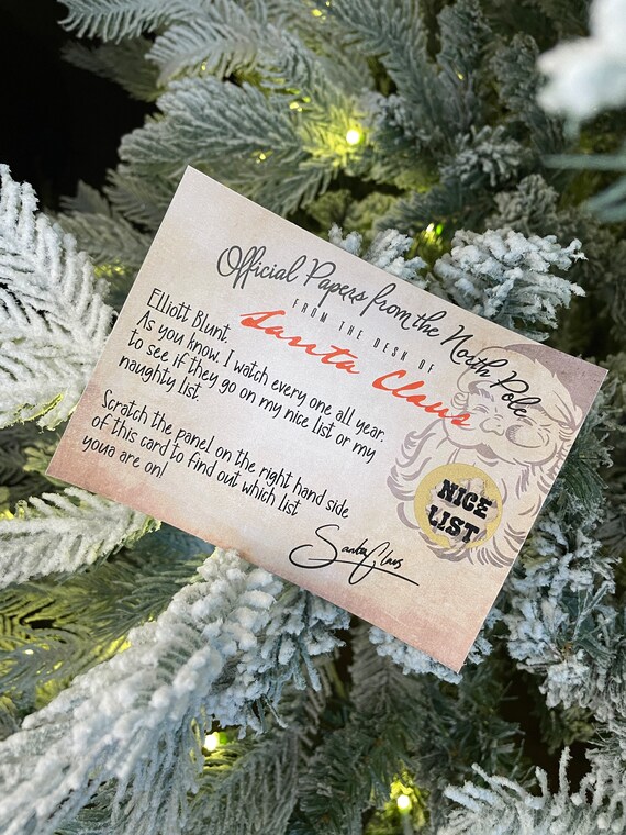 Personalised Nice List | Santa's Nice or Naughty List Personal Custom Message