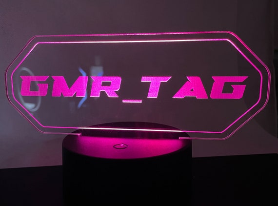 Gamer Tag Games LED lights | Custom Gamer Tag Name Engraved | Xbox PS4 PS5 Gamer Decor Gift Idea NEON Gamer Light