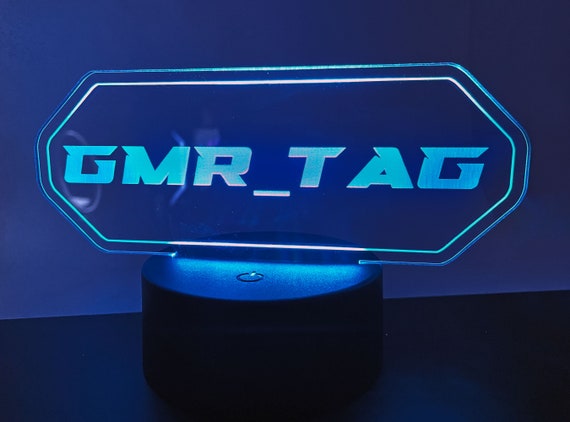 Gamer Tag Games LED lights | Custom Gamer Tag Name Engraved | Xbox PS4 PS5 Gamer Decor Gift Idea