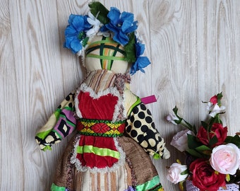 Slavic amulet Made to order doll motanka on a broom Broomstick Doll Metlushka Folk rag doll Protective primitive doll home talisman