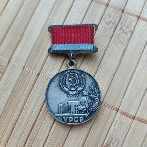 Vintage ukrainische Medaille Diplom des Präsidiums der Obersten Rada der RSR Original Sammlermedaille