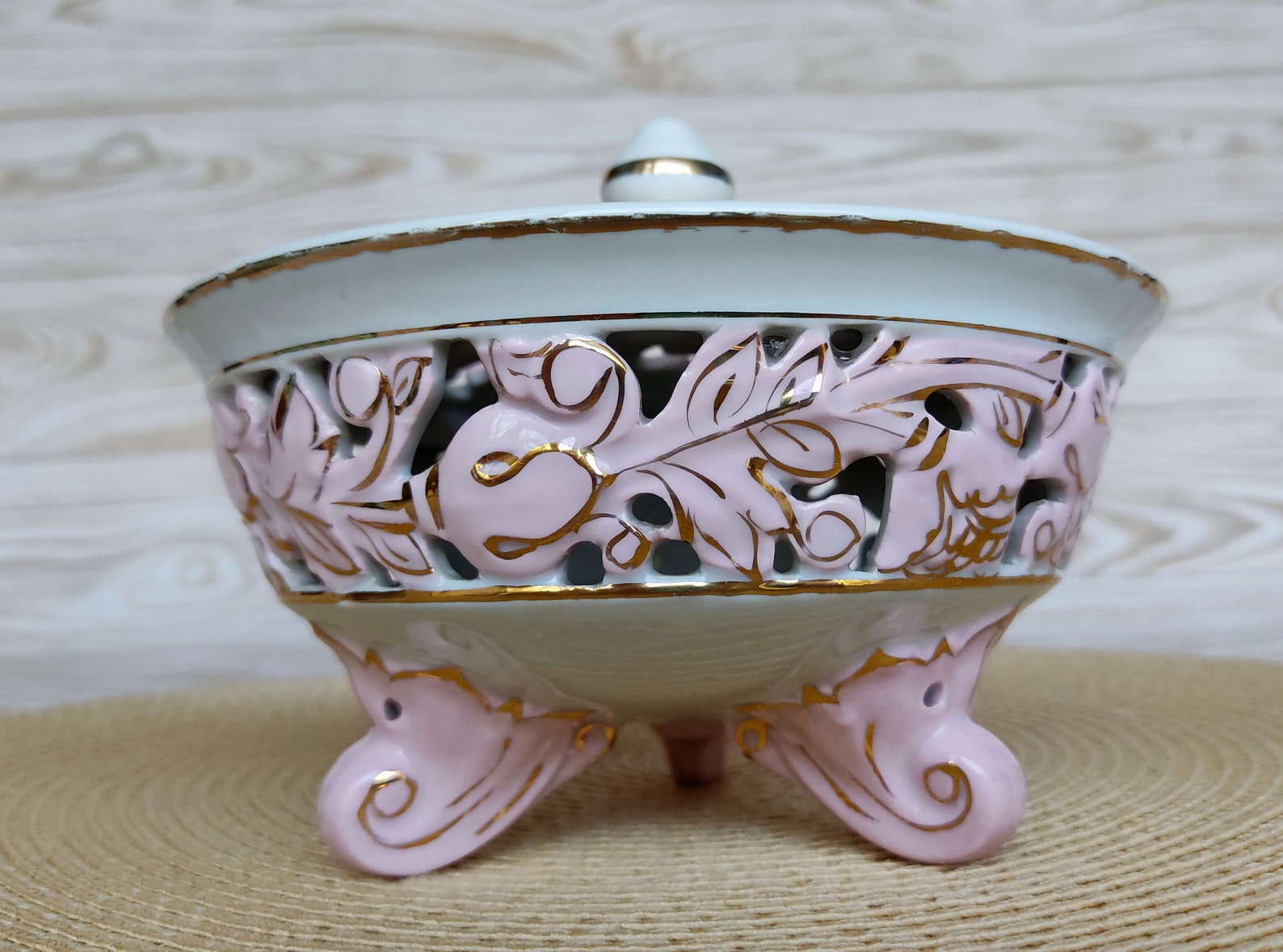 Vintage Porcelain Candy Dish Porcelain Box Openwork Porcelain Etsy