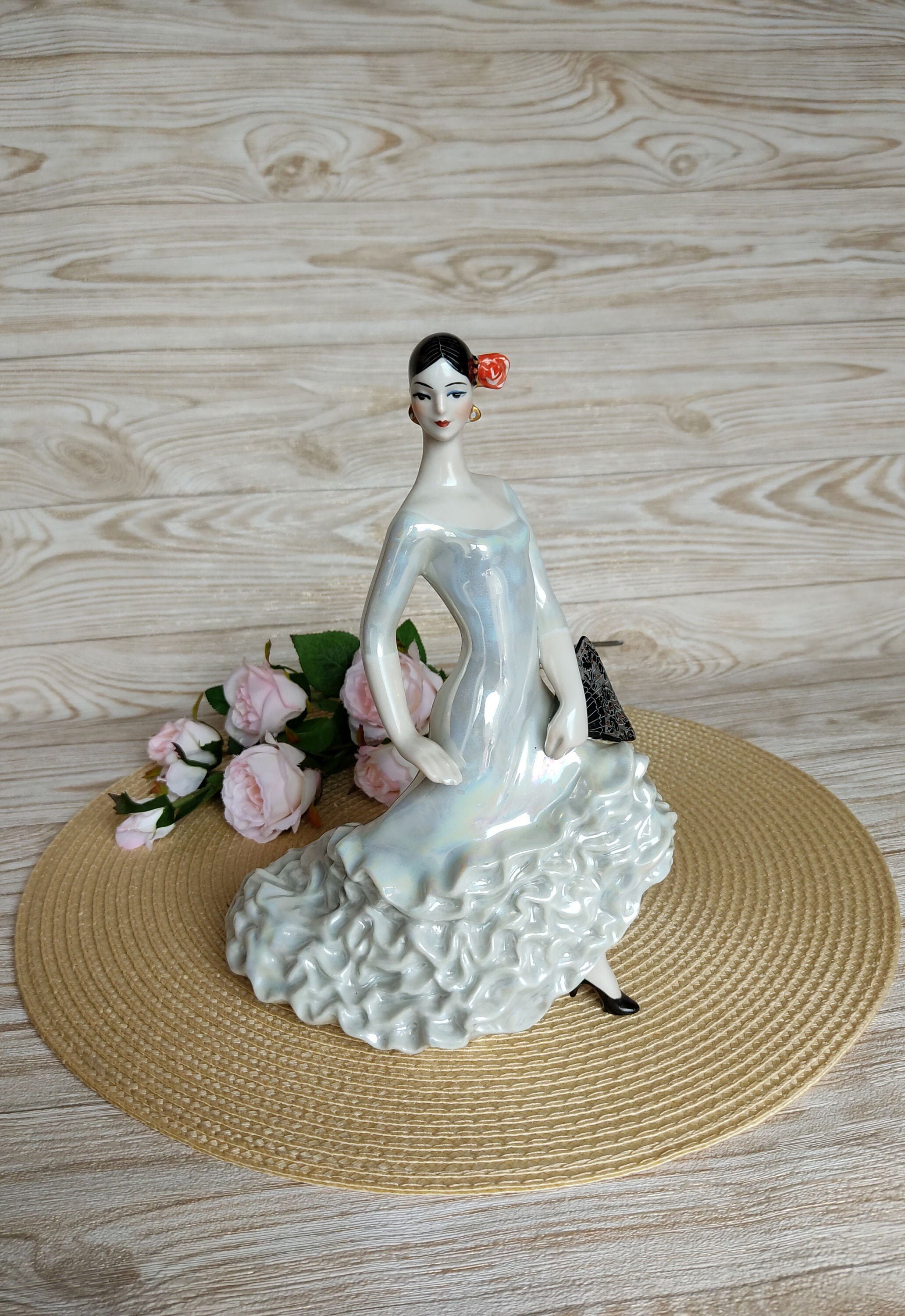 Vintage porcelain figurine of Carmen. Figurine of a Spanish Etsy