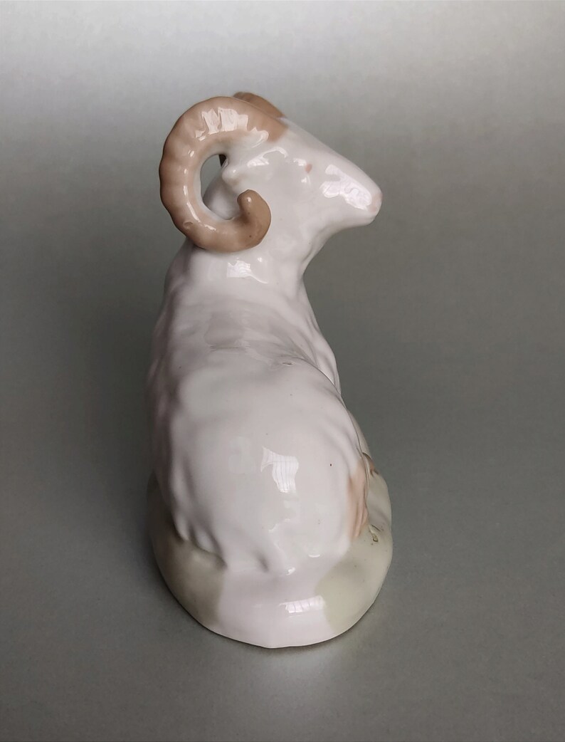 Vintage Porcelain Ram Porcelain Animal Figurine Porcelain Etsy