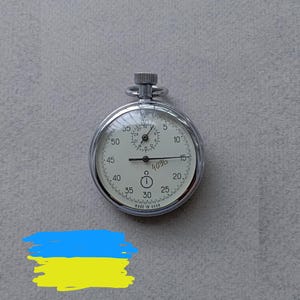 Old working stopwatch Mechanical pocket stopwatch Pocket stopwatch ussr Soviet stopwatch Mechanical timer Small stopwatch