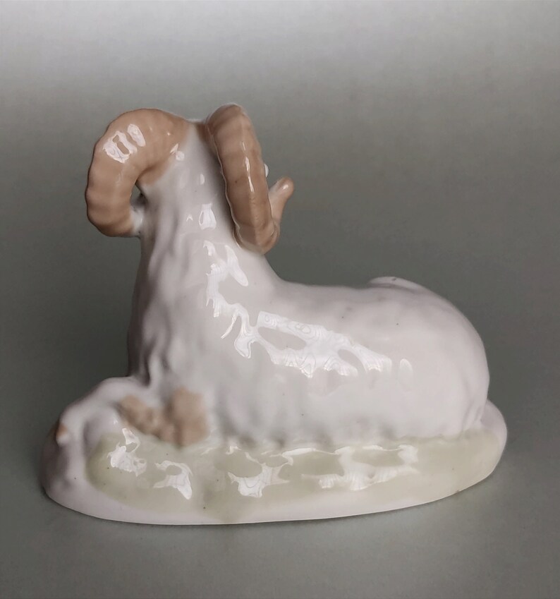 Vintage Porcelain Ram Porcelain Animal Figurine Porcelain Etsy