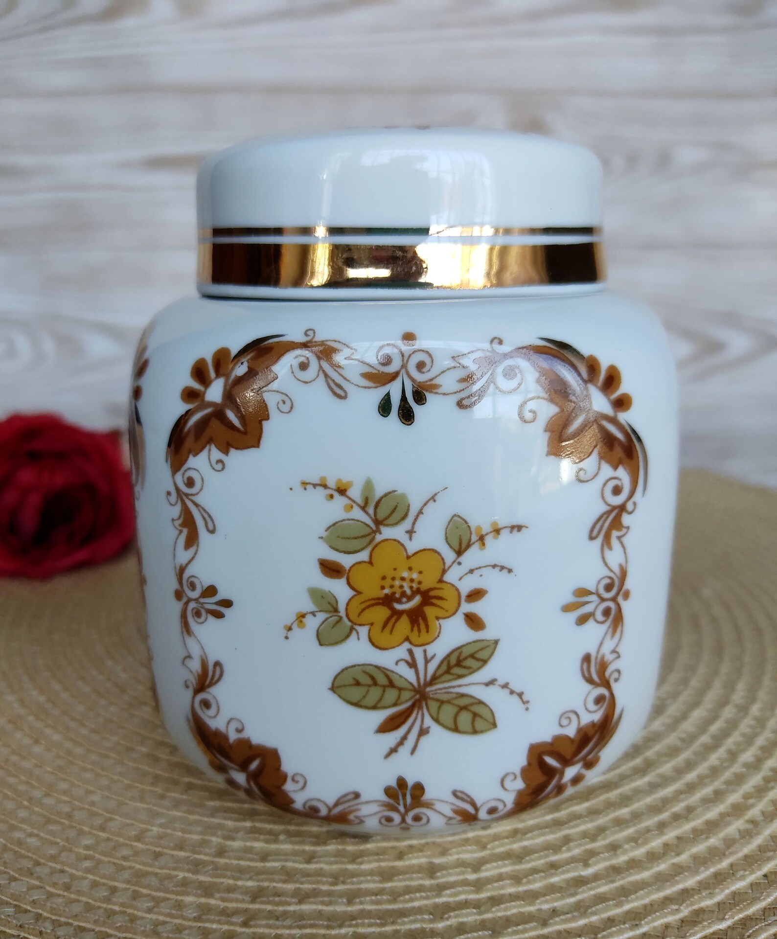 Porcelain Tea Jar With Lid Porcelain Container for Bulk Etsy