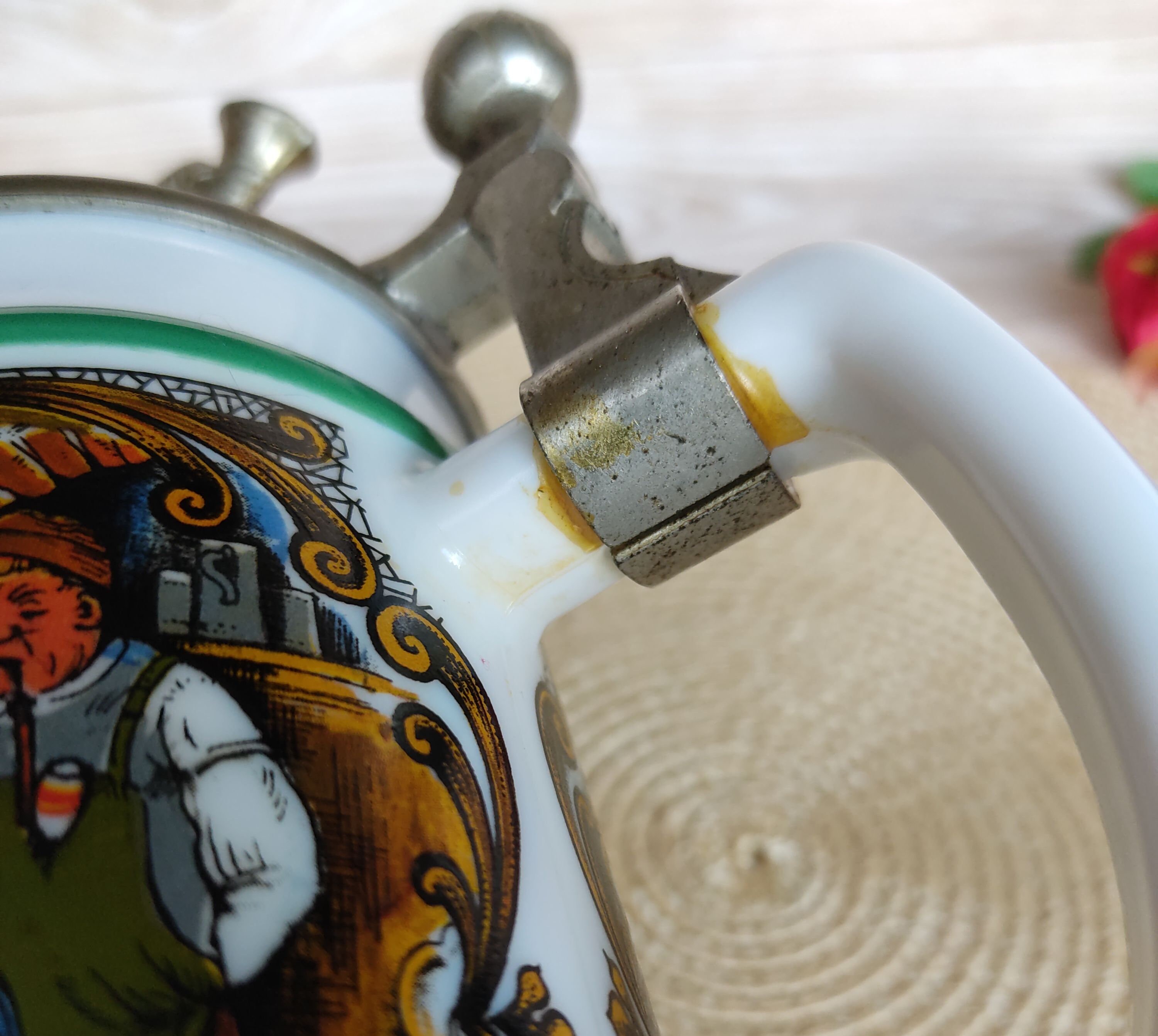 【美品】ドイツ　ビールジョッキ　置物　インテリア　工芸品　美術品　A3339 陶器製ビールジョッキ ドイツ製 ミュージカルビールジョッキ ビール