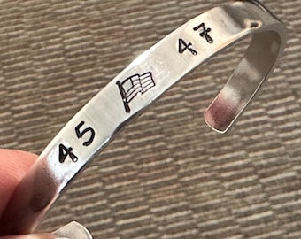 45 47 stamped presidential bracelet, Trump 2024, MAGA, Make America Great Again, Election bracelet, republican, right wing, election