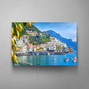 Amalfi Coast Print, Beautiful Italian Landscape, Italy Art Print, Apartment Decor, Canvas Wall Art, Housewarming Gift, Italy Print