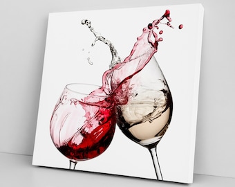 Wine Splash Canvas, Kitchen Wall Decor
