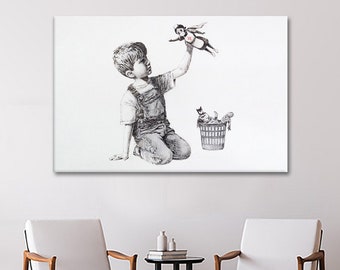 Banksy Superhero Nurse Canvas Print, Game Changer Graffiti Wall Art